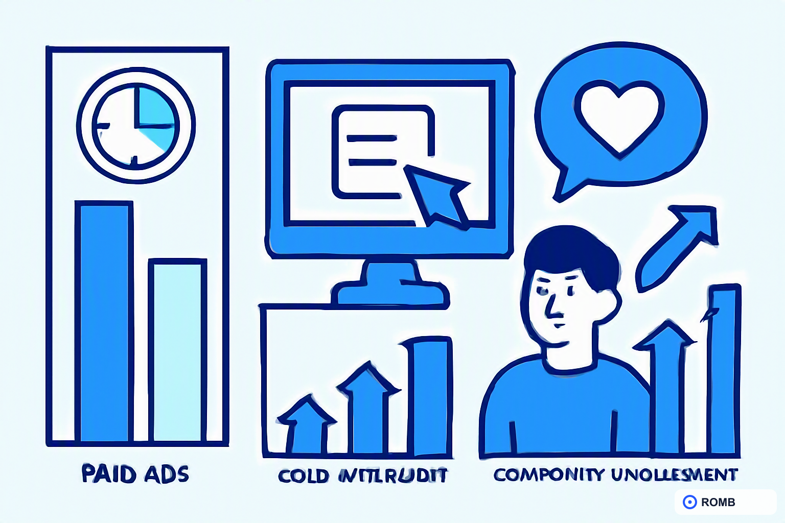 Comparison chart showing prospect engagement success rates from various marketing strategies.